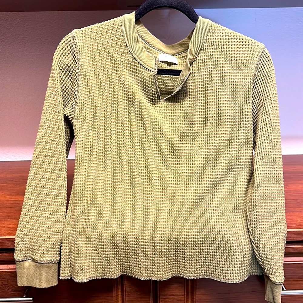 Madewell waffle split-neck long-sleeve tee